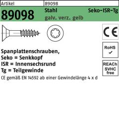 Spanplattenschrauben CE 4 x 35/21, T20, Senkkopf, Stahl, galvanisch verzinkt gelb - 1000 Stück