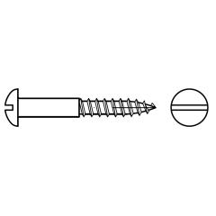 DIN 96 Messing galvanisch vernickelt Halbrund-Holzschrauben mit Schlitz | Abmessung: 2 x 10 VE=S (500 Stück)