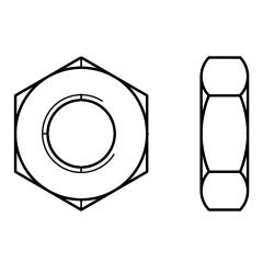 Sechskantmuttern DIN 936 | M 18 x 1,5 mm | Messing | 25 Stück