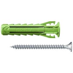 fischer Spreizdübel SX Plus Green 6 x 30 S mit Schraube - 45 Stück