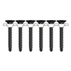 fischer Schnellbauschrauben 3,5 x 25/21, PH2, Trompetenkopf, Stahl phosphatiert - 1000 Stück