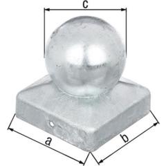 Pfostenkappe 90x90mm D.80mm eck.m.Kugelkopf ma GAH | 6 Stück