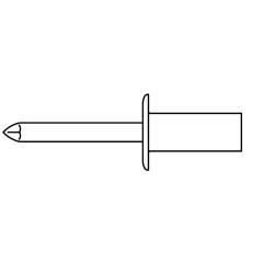 Geschlossene Blindniete | Flachrundkopf mit Sollbruchdorn | 3,2 x 6,5 | 500 Stück