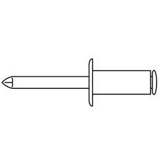 ISO 16584  Offene Blindniete | A Flachkopf mit Sollbruchdorn | 3,2 x 6 | 500 Stück