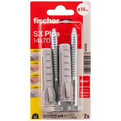 fischer Spreizdübel SX Plus 14 x 70 S mit Schraube K | 10 Stück